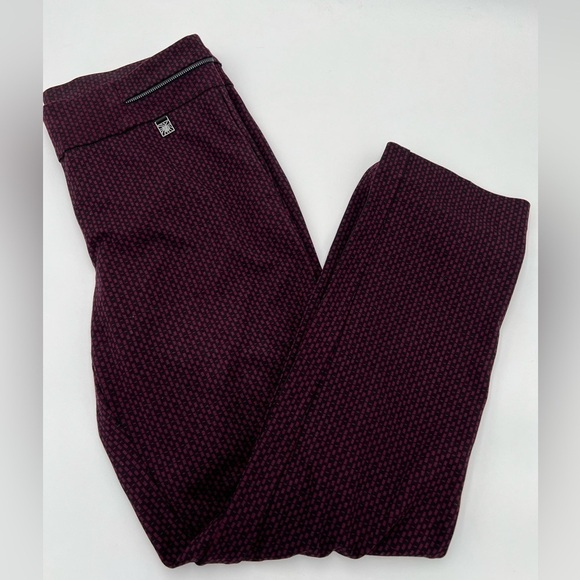 Anne Klein Burgundy & Black Stretchy Ankle Pants Women's NWT - Picture 9 of 9